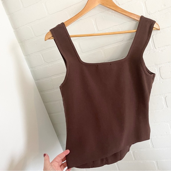 Anthro x Bailey 44 Chocolate Brown Corset Bustier Top Sculpting Knit Structured - Picture 11 of 11